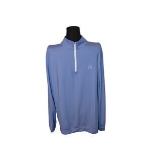 Rhoback Blue Houndstooth Quarter Zip Pullover Medium